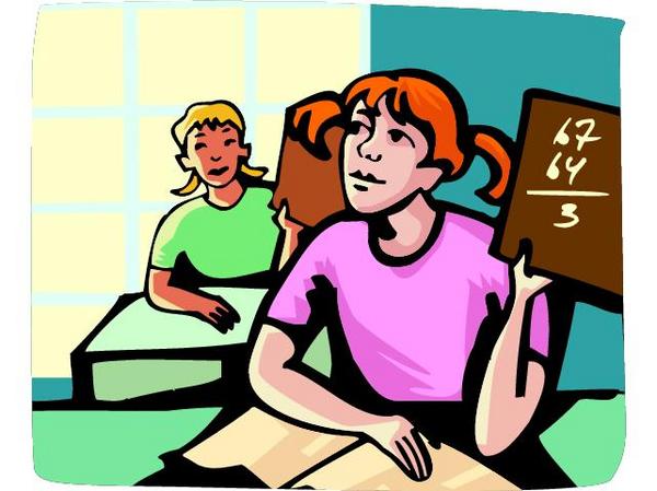 cartoon of two students in a classroom