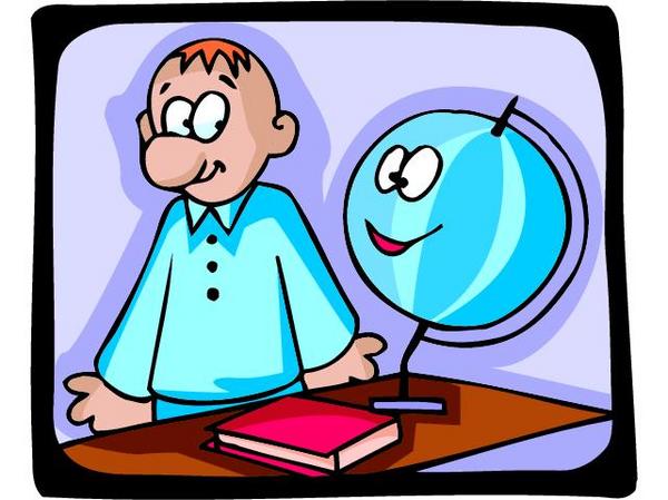 cartoon of a man with a globe