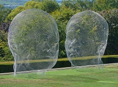 sculpture of two heads