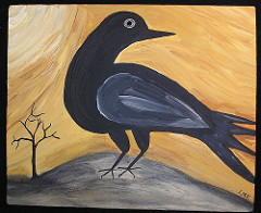 painting of a crow