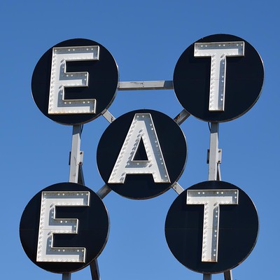 sign that says EAT