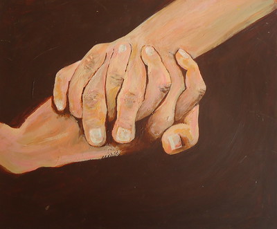 two hands together