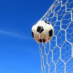 soccer ball (football) in net