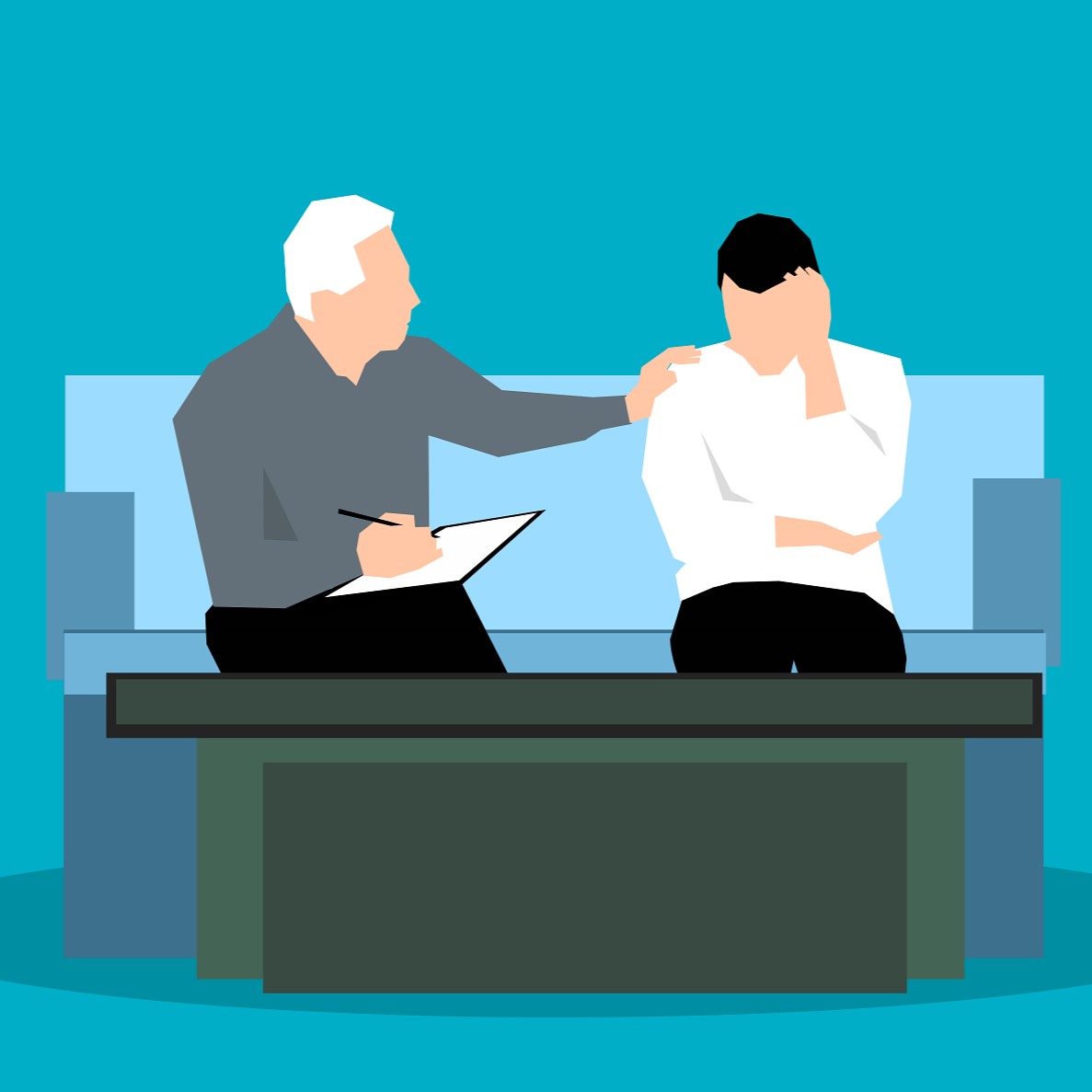 someone touching someone's shouder